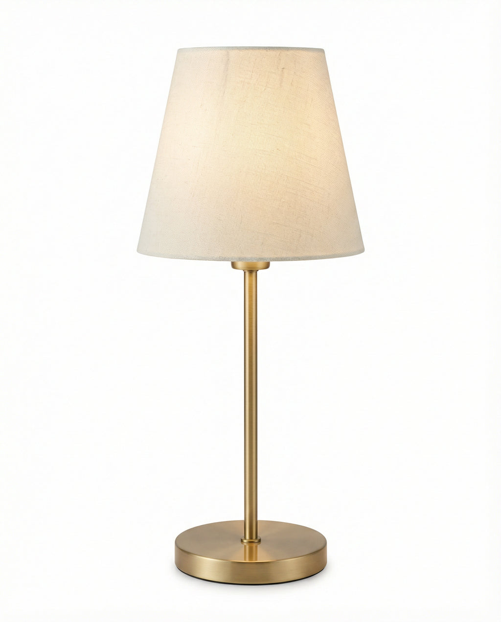 Brass Stem Table Lamp — Ivory Shade