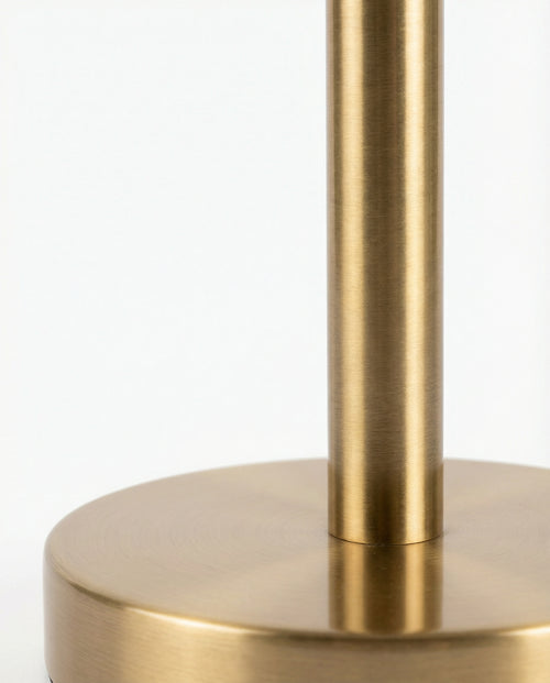 Brass Stem Table Lamp — Ivory Shade