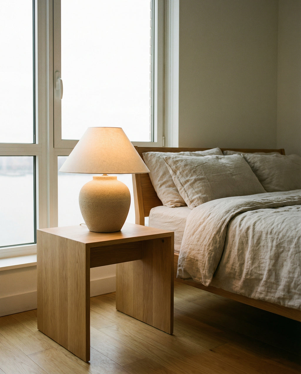 Ceramic Wabi-Sabi Table Lamp — Sand