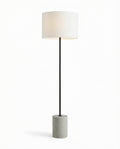 Concrete Base Floor Lamp — White Shade