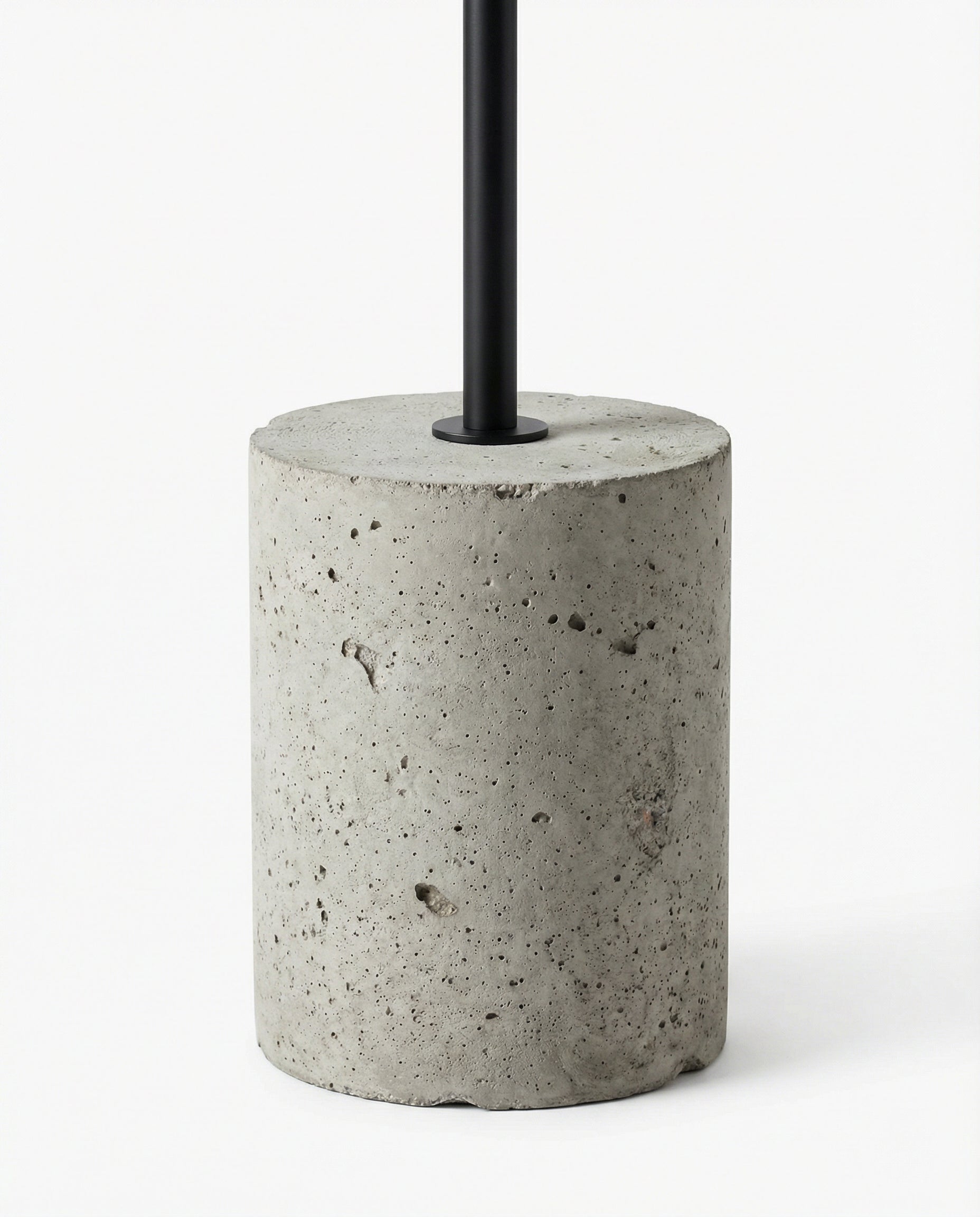 Concrete Base Floor Lamp — White Shade
