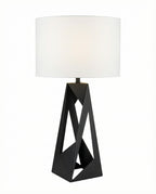 Matte Black Geometric Table Lamp