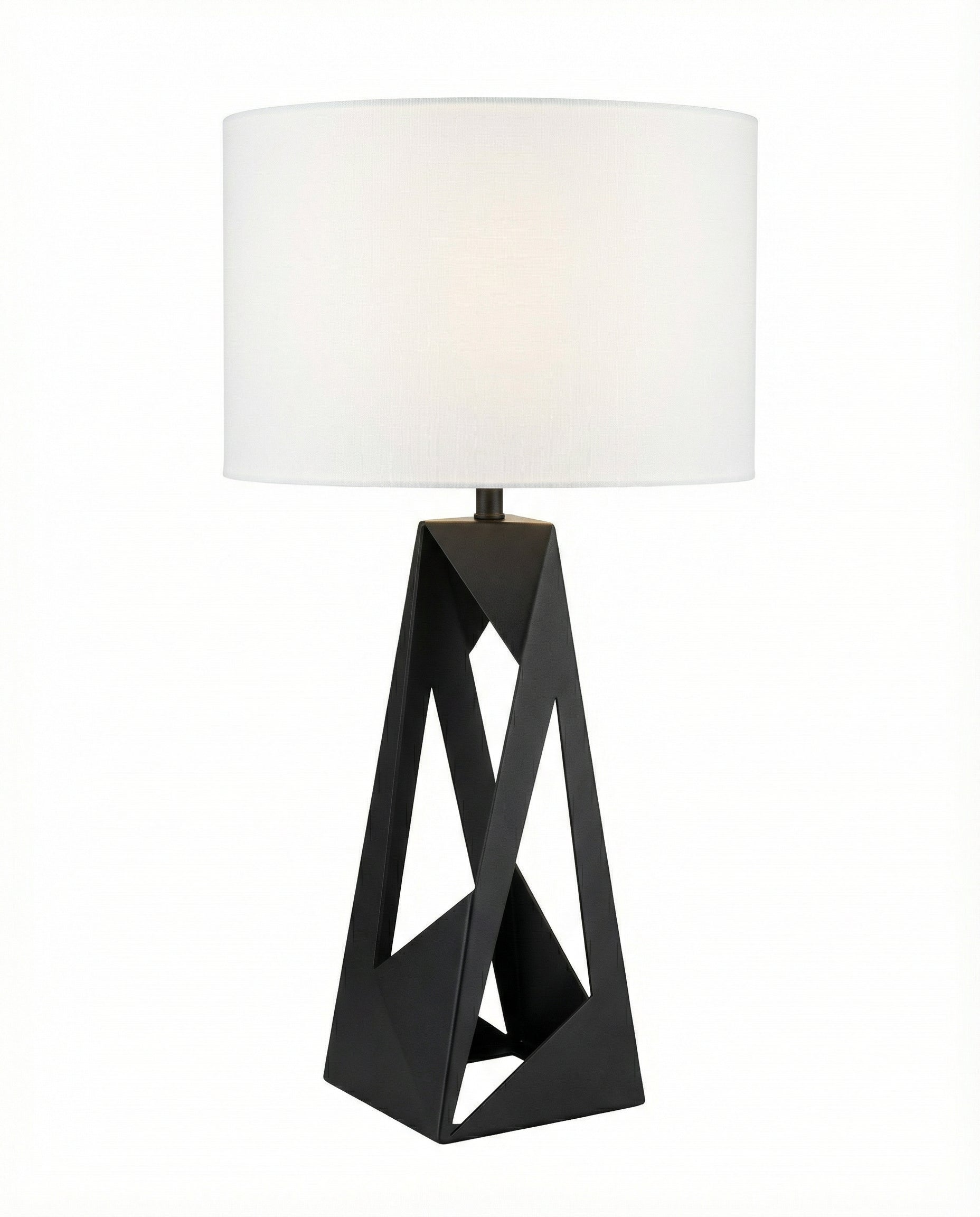 Matte Black Geometric Table Lamp