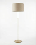 Linen Shade Floor Lamp — Brushed Brass