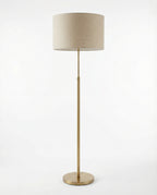 Linen Shade Floor Lamp — Brushed Brass