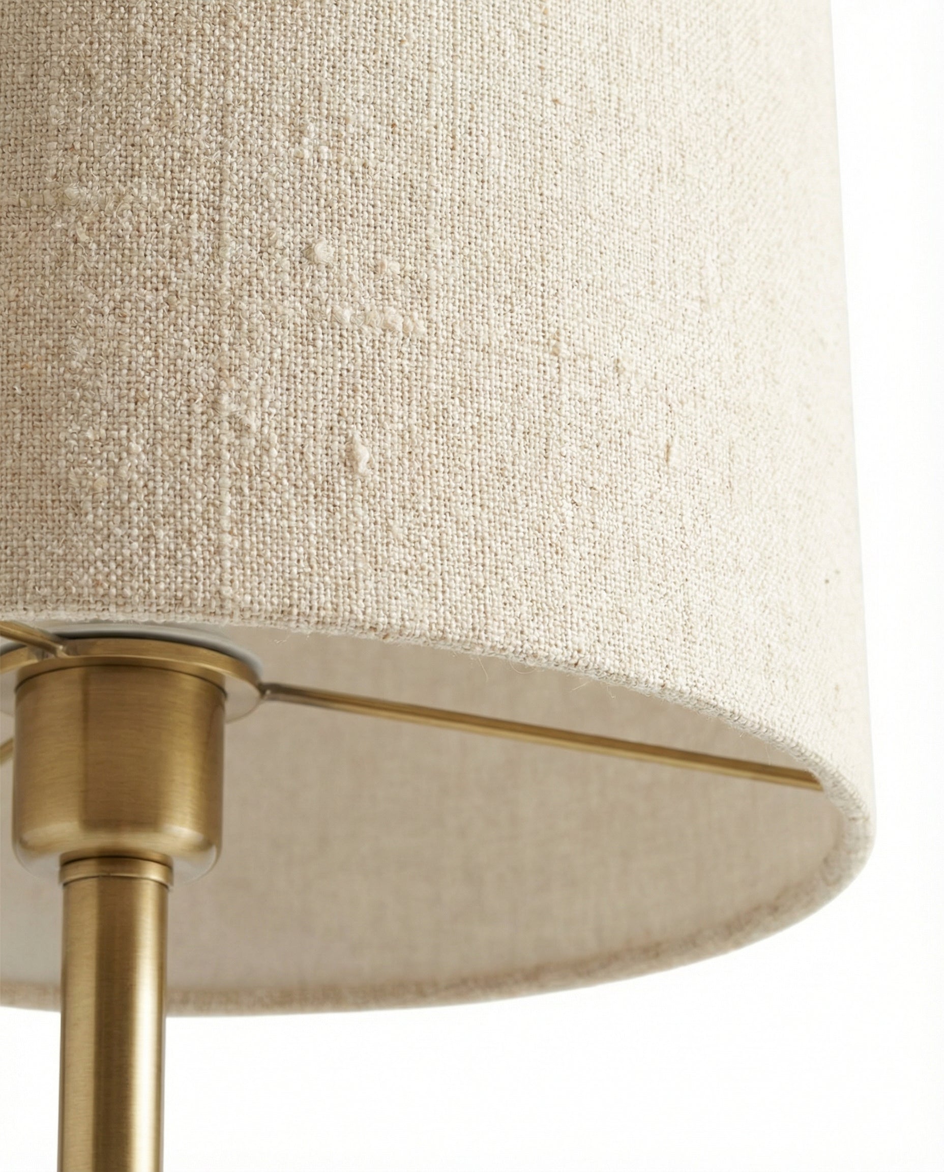 Linen Shade Floor Lamp — Brushed Brass