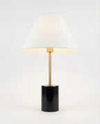Marble Base Table Lamp — Black & Gold