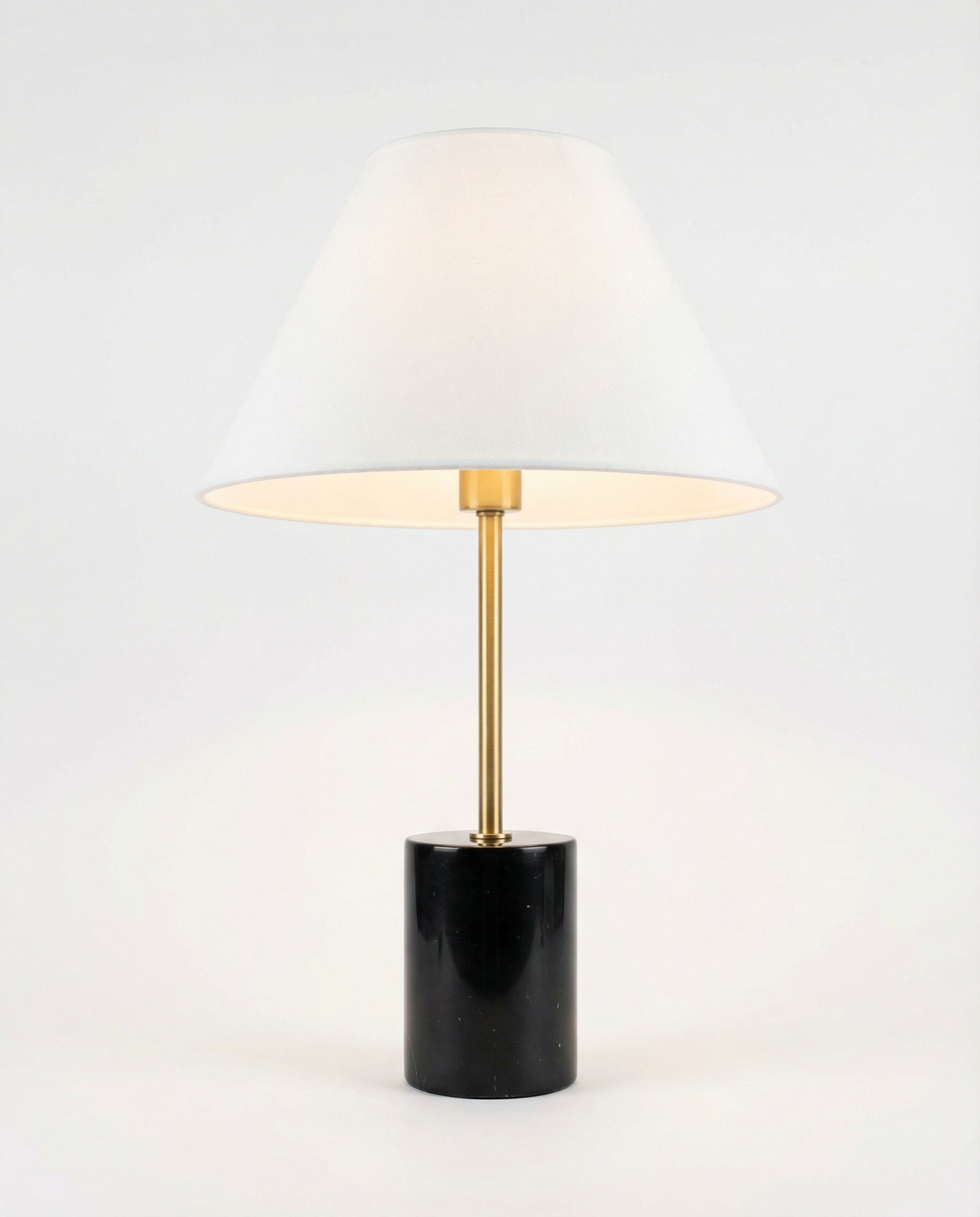 Marble Base Table Lamp — Black & Gold
