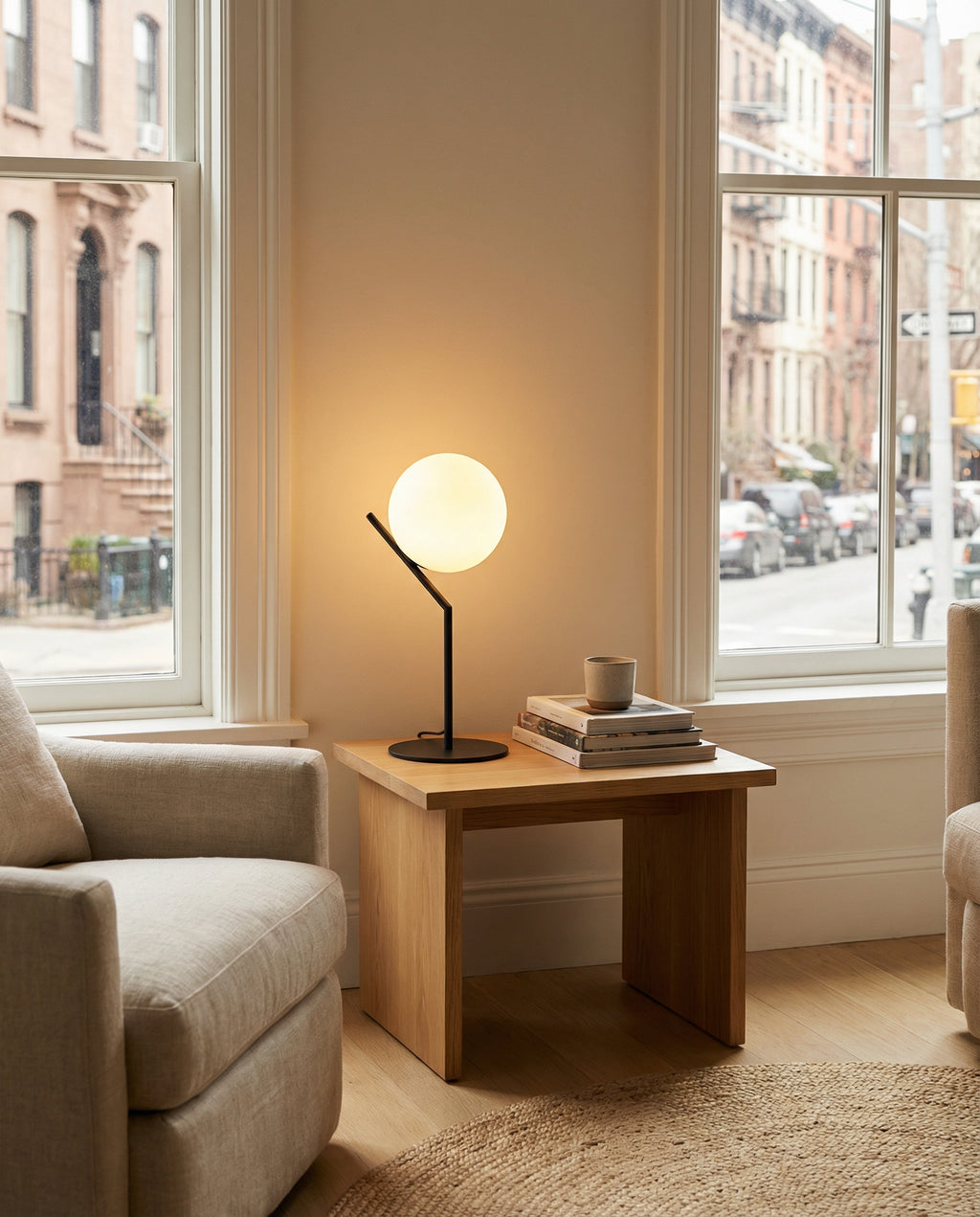 Opal Glass Orb Table Lamp