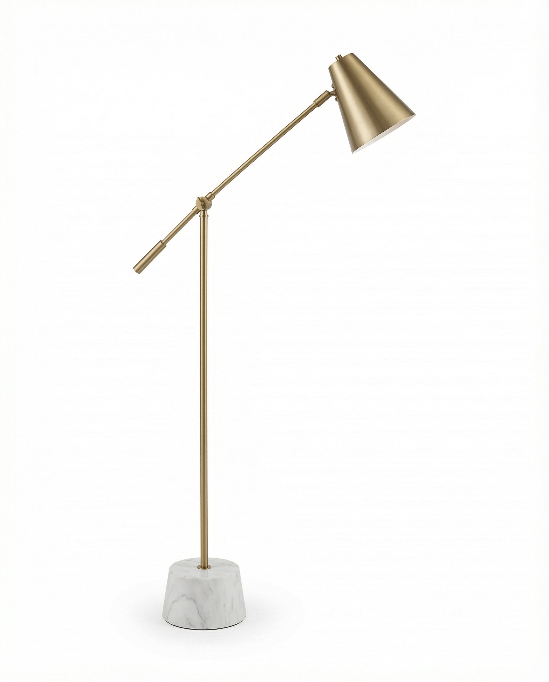 Adjustable Reading Floor Lamp — Brass