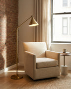 Adjustable Reading Floor Lamp — Brass