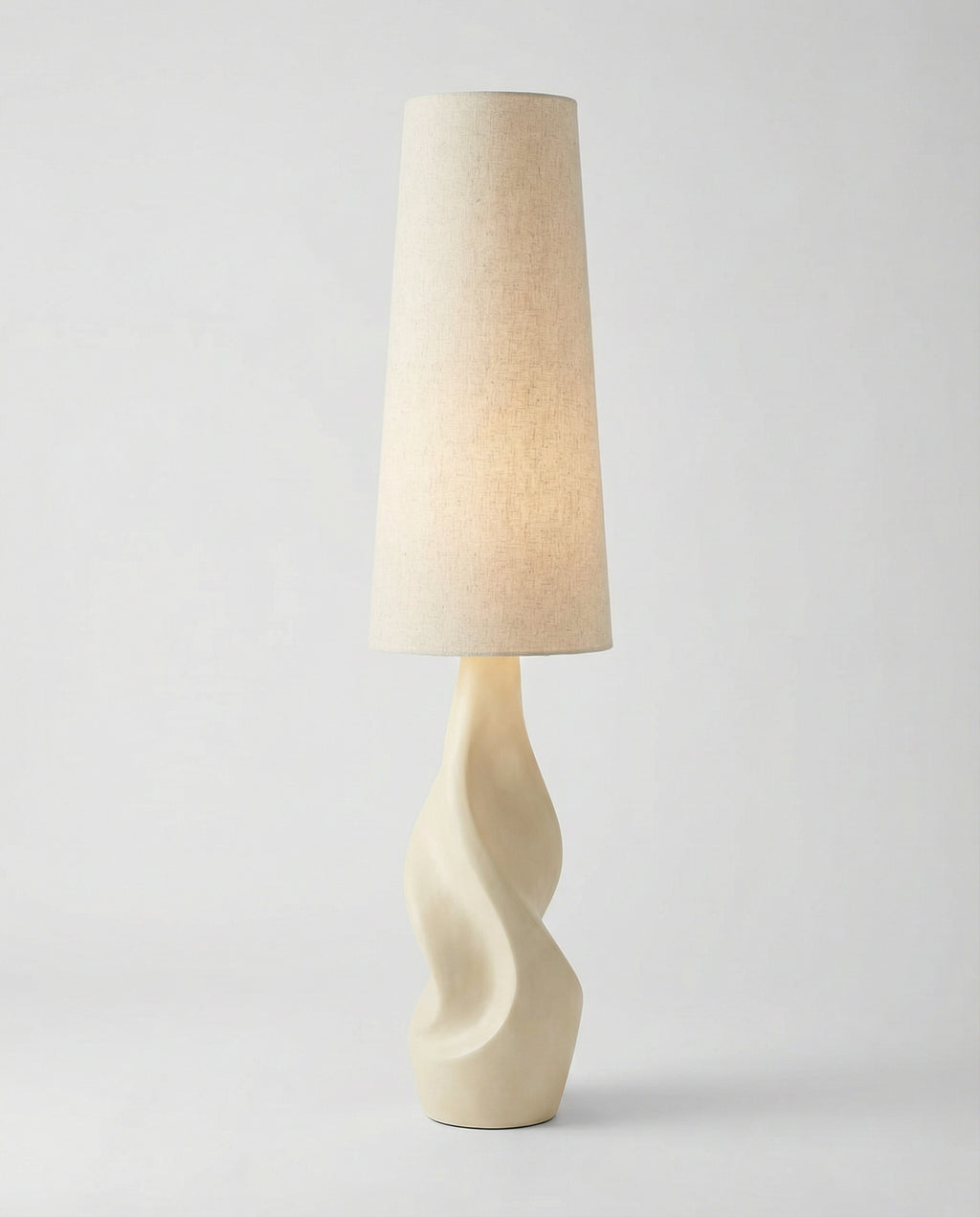 Sculptural Resin Floor Lamp — Ivory