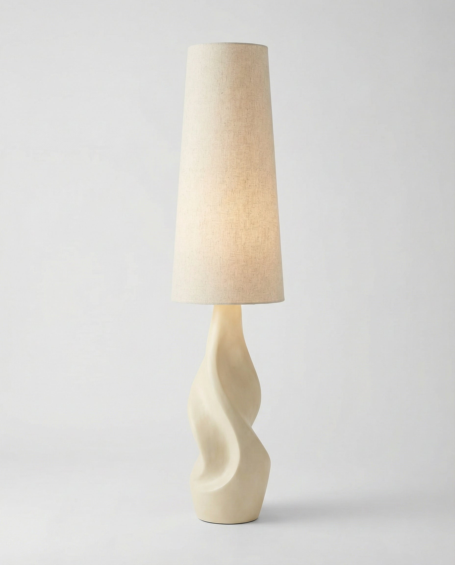 Sculptural Resin Floor Lamp — Ivory