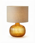 Ribbed Glass Table Lamp — Amber