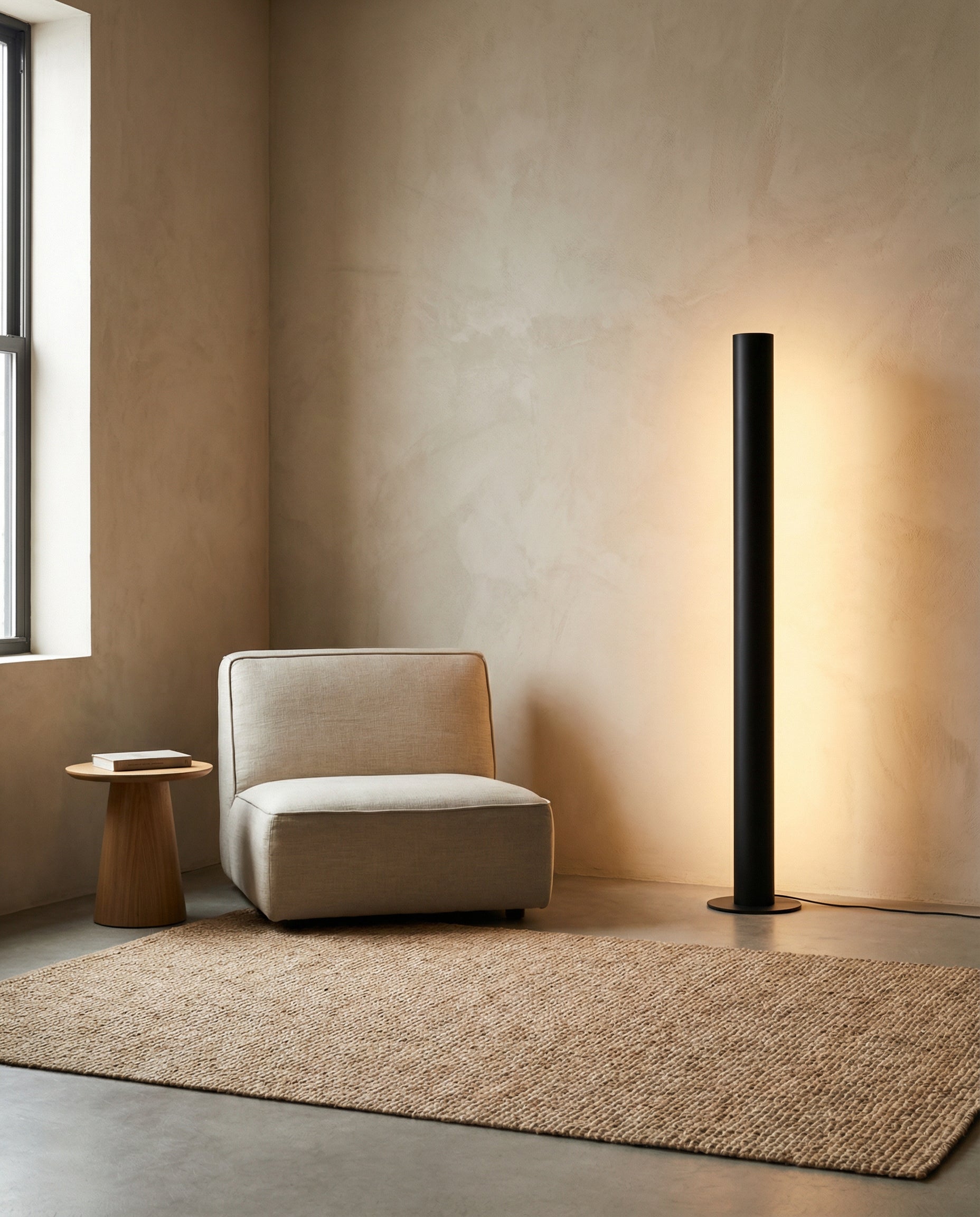Slim Column Floor Lamp — Matte Black