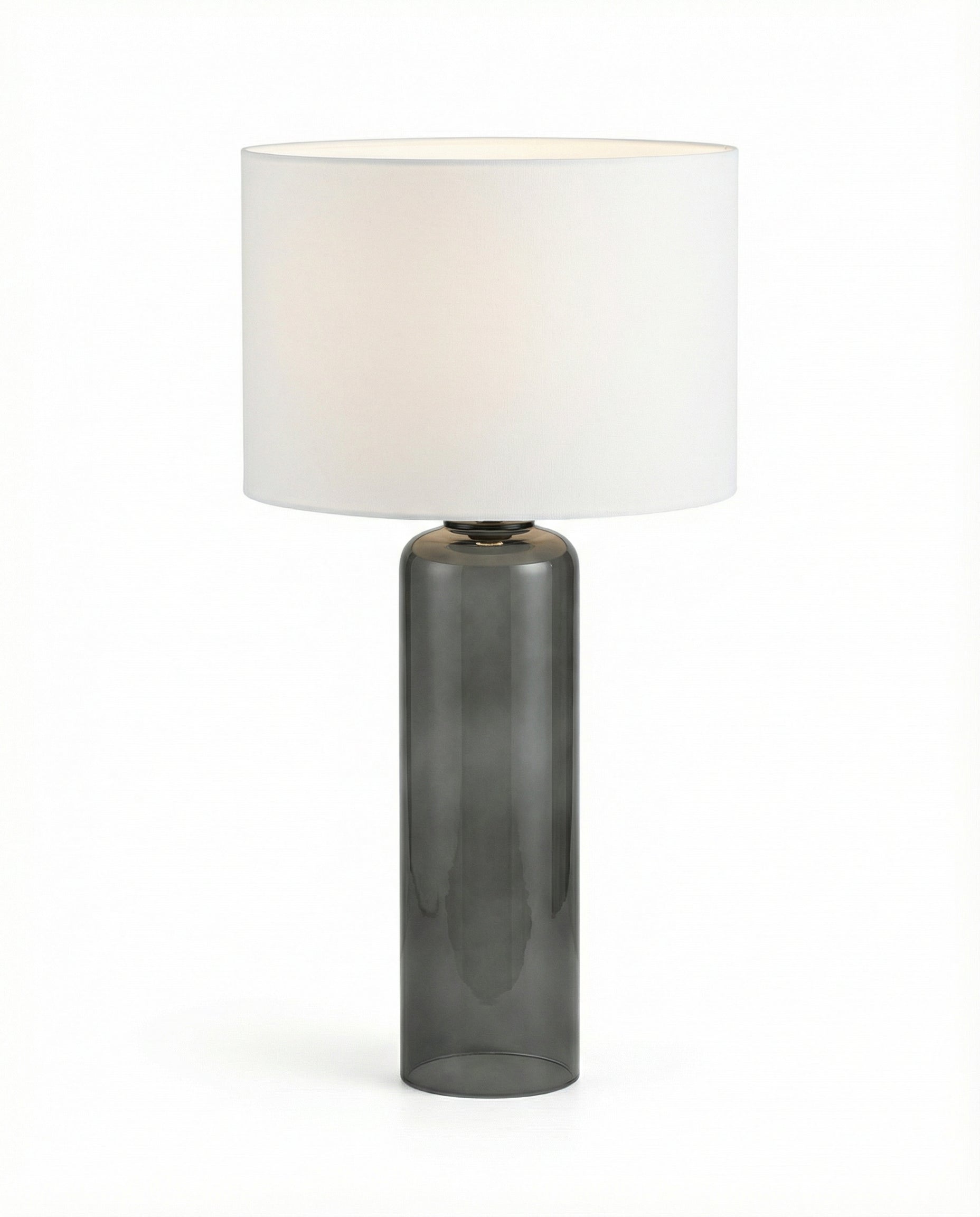 Smoked Glass Column Table Lamp