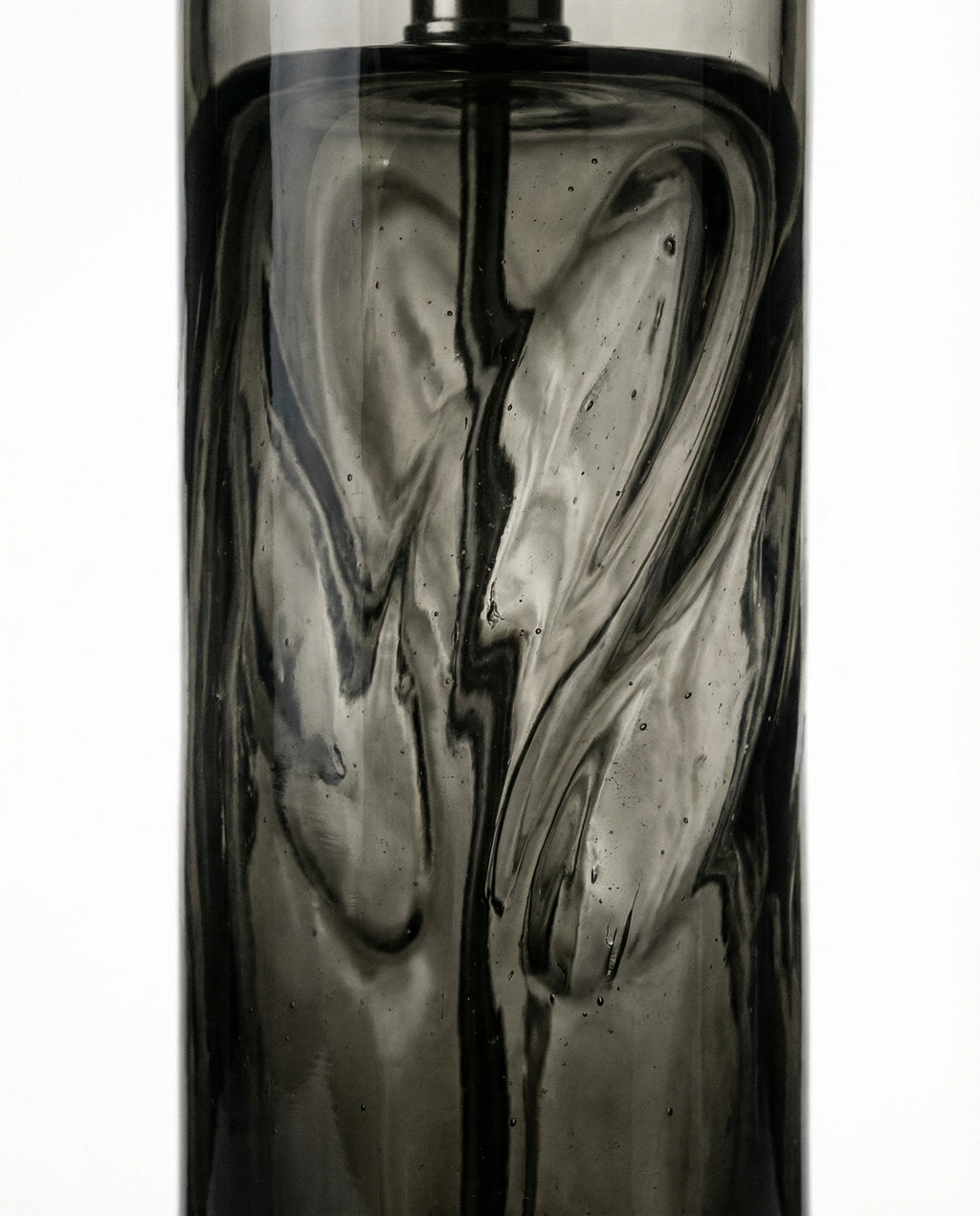 Smoked Glass Column Table Lamp