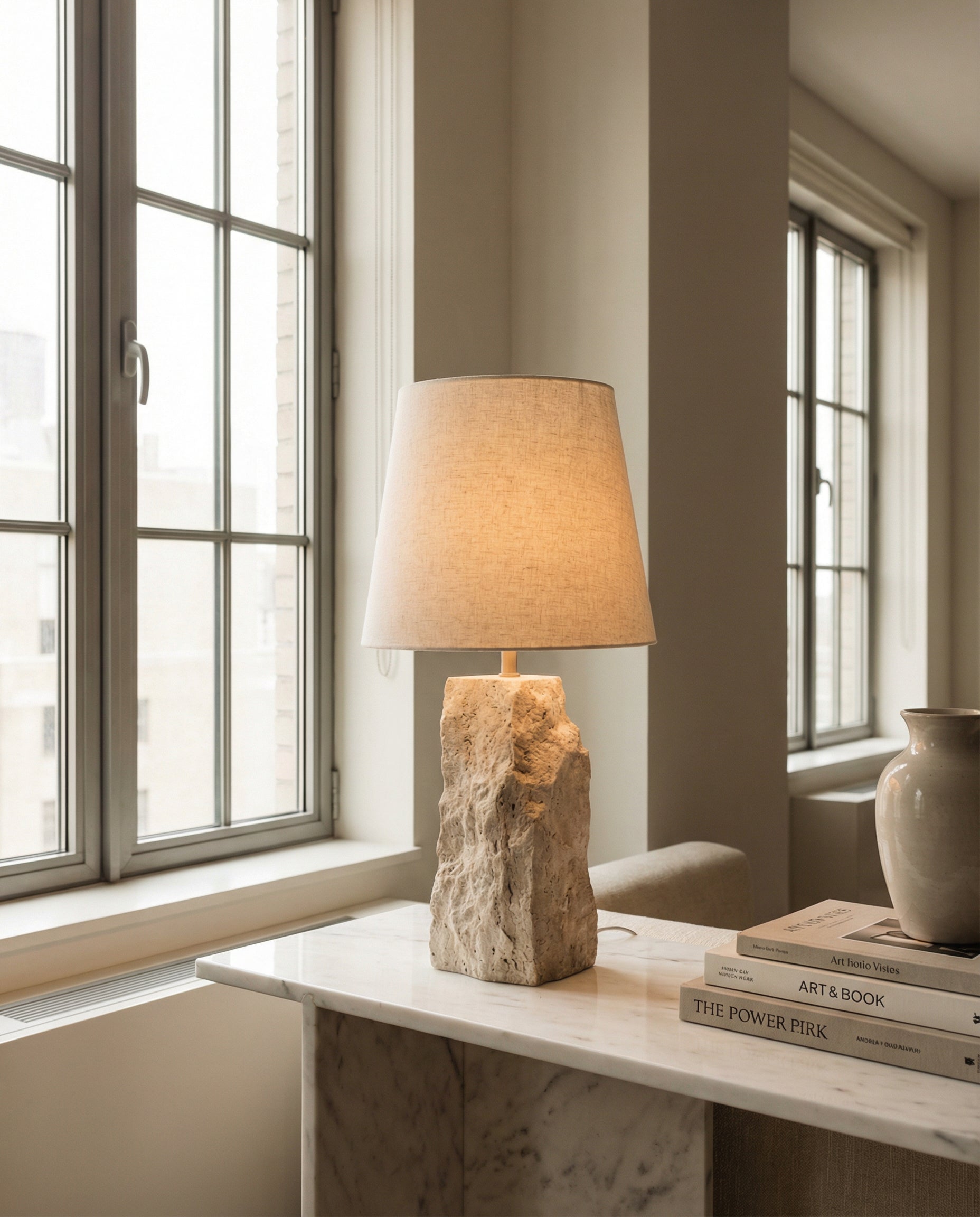 Travertine Stone Table Lamp