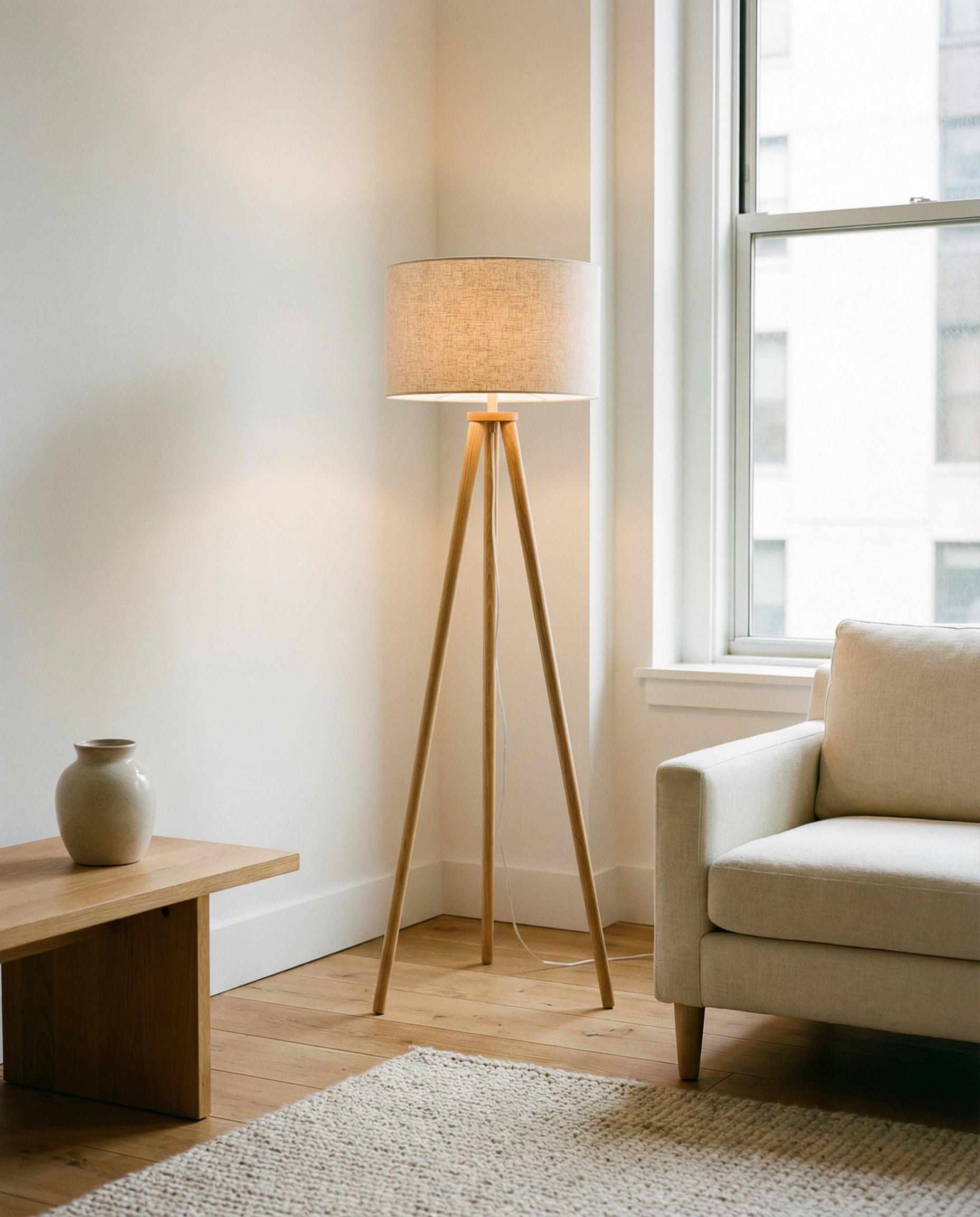 Tripod Floor Lamp — Natural Oak